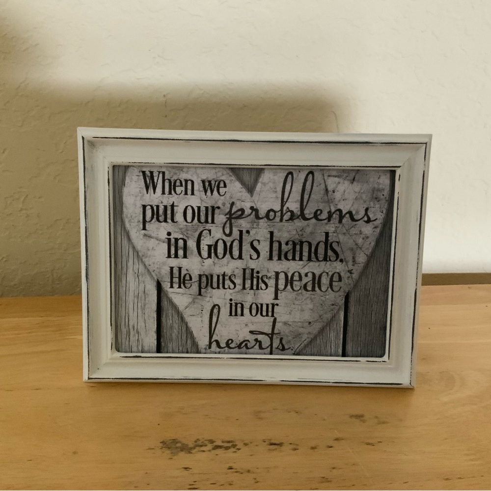 Farmhouse God Hands Peace Heart  picture 5x7 w/frame